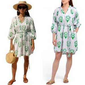 CARYN LAWN Block Print Belted Pippi Dress